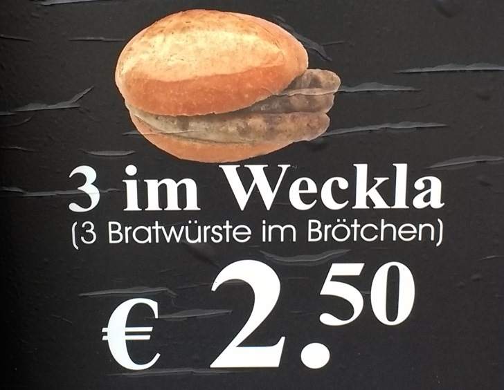 Bratwurst Glocklein Norimberga panino