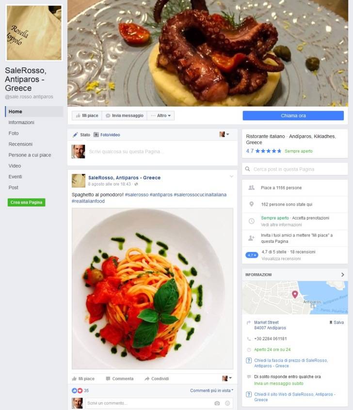 ristorante italiano Sale Rosso Antiparos Facebook