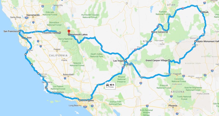 itinerari viaggio California parchi nazionali