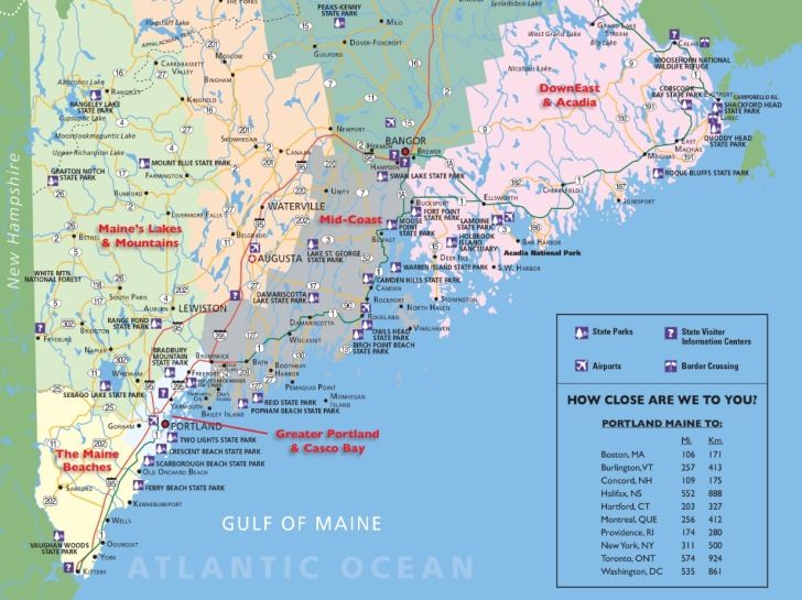 mappa turistica Maine