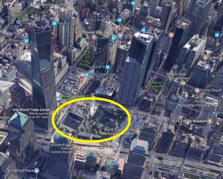 9/11 New York Memorial aerial