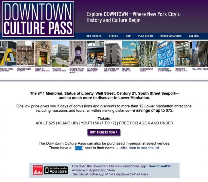 Downtown culture pass New York
