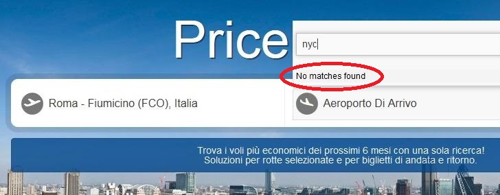 Price Radar Tripsta volo New York City da Roma