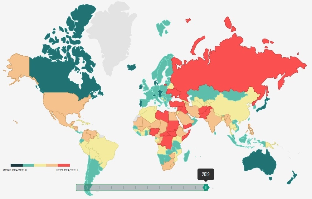 Global Peace Index mappa