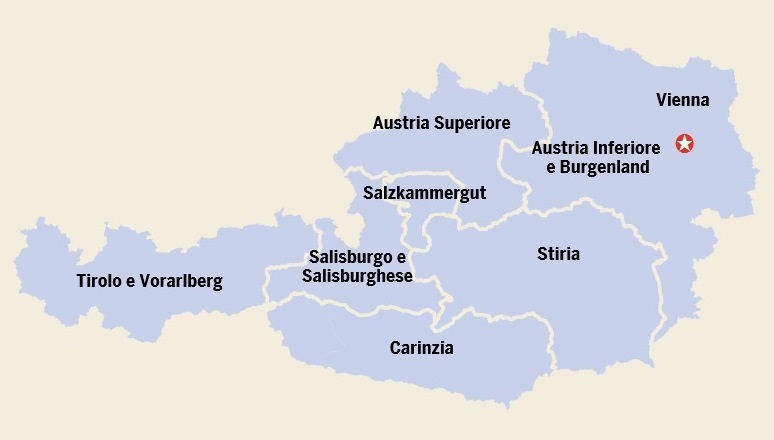mappa regioni Austria