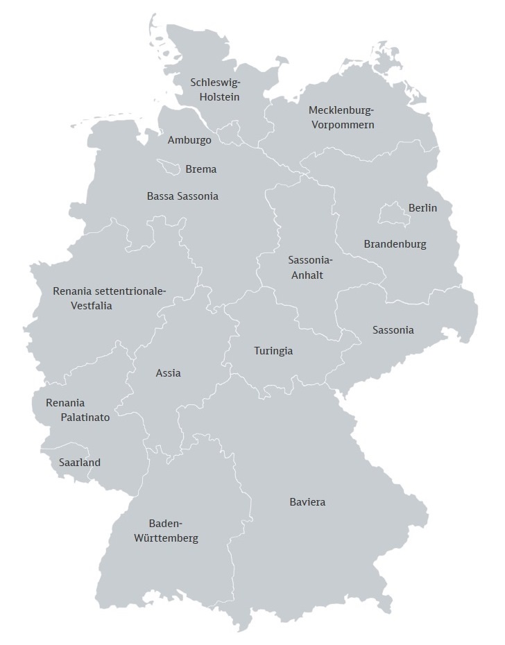 mappa regioni land Germania