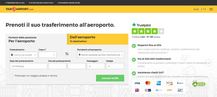 Taxi2Airport website