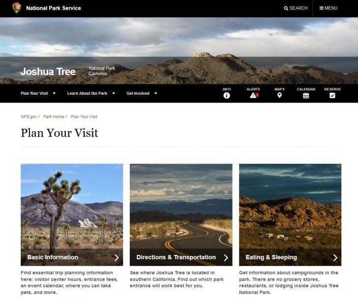 official website Joshua Tree National Park