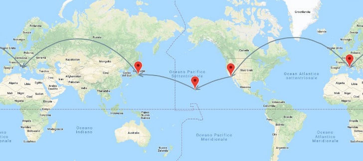 giro del mondo Hawaii mappa voli