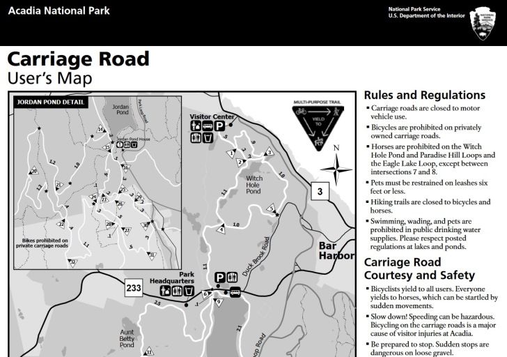carriage road map Acadia National Park Maine