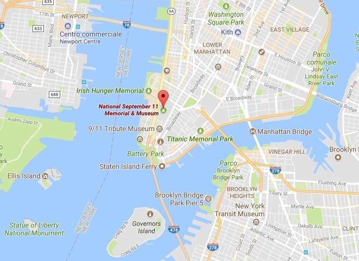 mappa 9/11 museum memorial New York