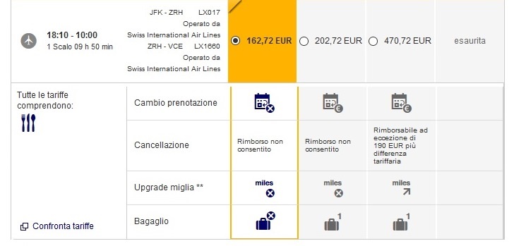 prezzi voli Lufthansa senza bagaglio imbarcato