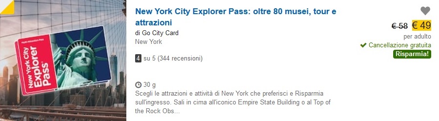 Explorer pass New York sconto Expedia