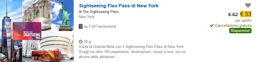 SightSeeing Flex pass New York sconto Expedia