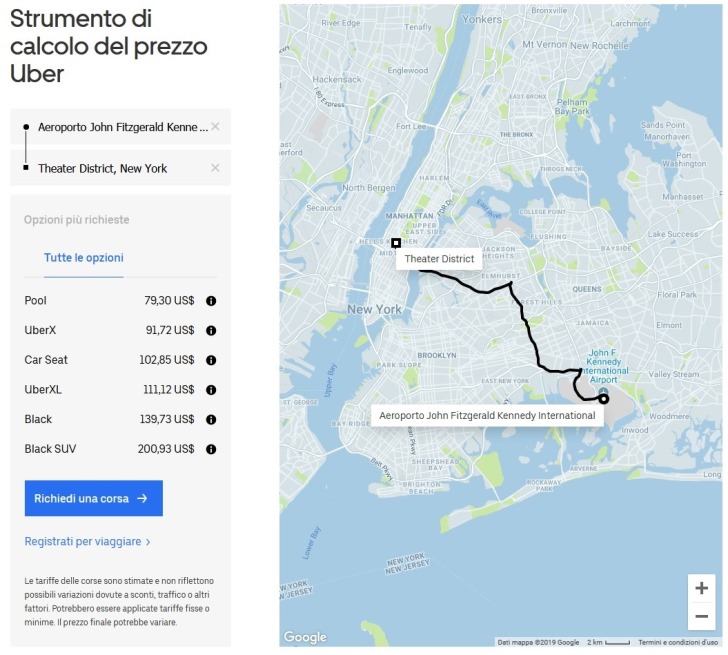 Uber JFK Times Sqaure Manhattan