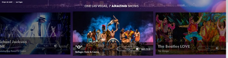 Cirque du Soleil Las Vegas presentazione