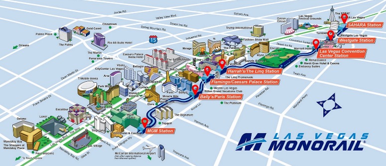 Las Vegas monorail map