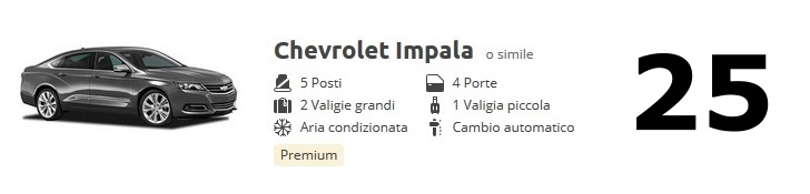 consumo Chevrolet Impala 25 mpg