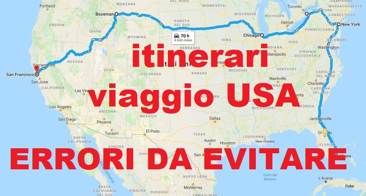 itinerari viaggi USA errori da evitare