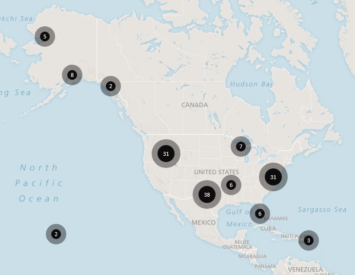 mappa campeggi parchi nazionali americani