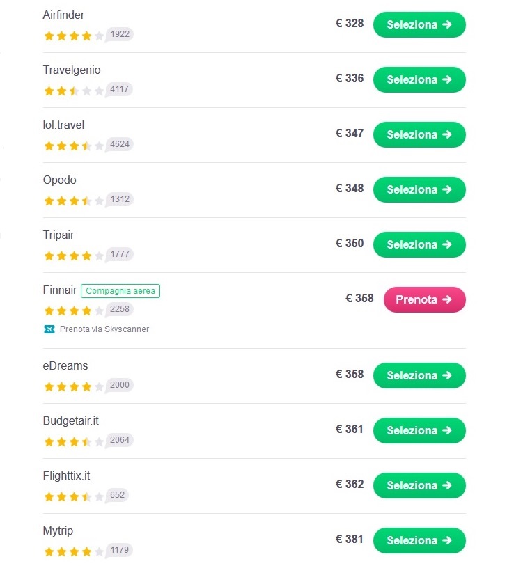 prezzi voli Skyscanner